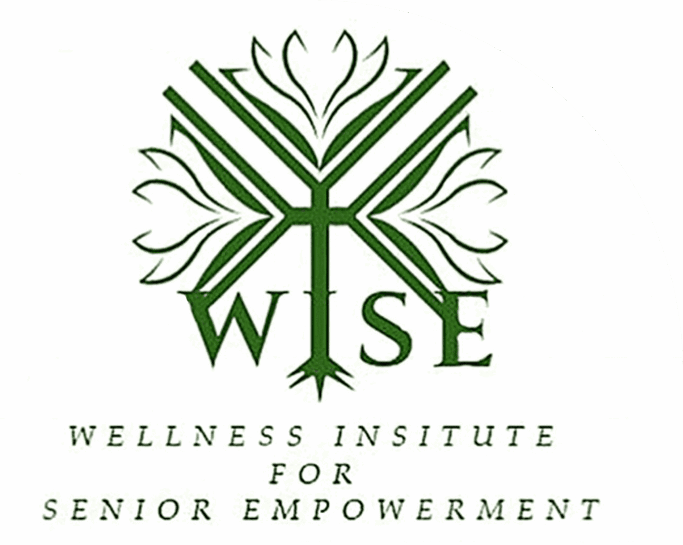 Logo of Wellness Institute for Senior Empowerment with stylized green design.
